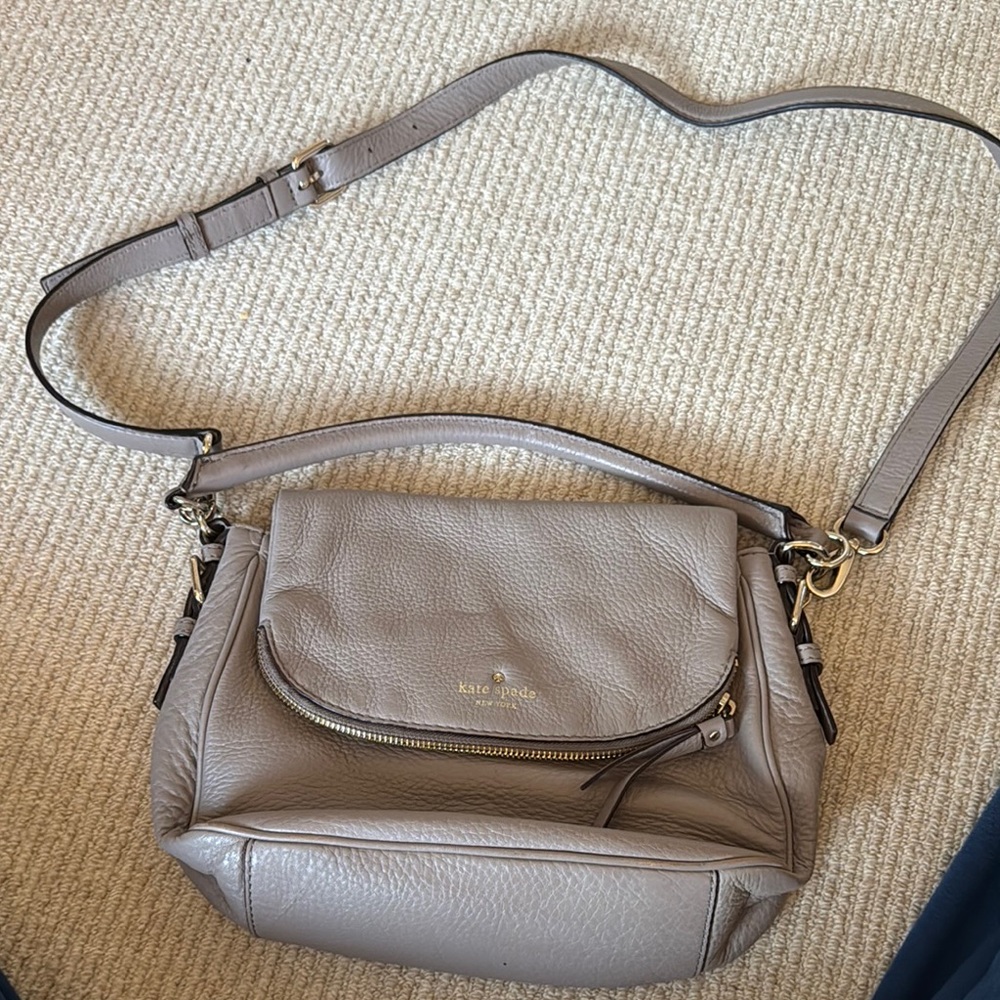 Kate Spade Gray Crossbody Bag with Adjustable Strap